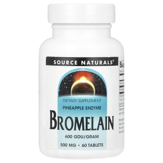 Основне фото товара Bromelain 600 GDU/Gram 500 mg, Бромелайн, 60 таблеток