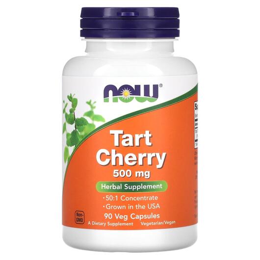 Основне фото товара NOW, Tart Cherry 500 mg, Екстракт вишні 500 мг, 90 капсул