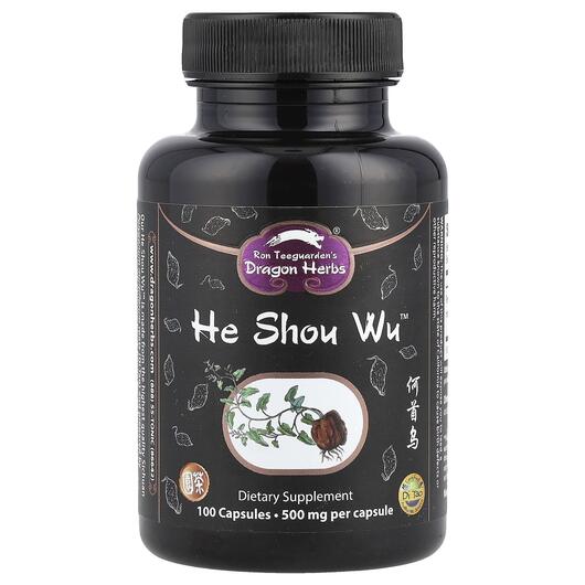 Основне фото товара He Shou Wu 500 mg, Горець багатоквітковий, 100 капсул