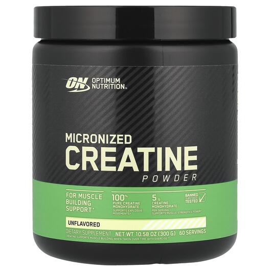 Основне фото товара Micronized Creatine Powder Unflavored, Креатин, 300 г