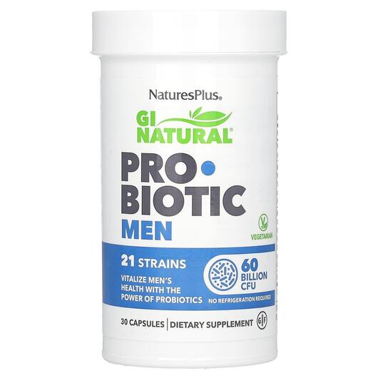 Основне фото товара GI Natural Probiotic Men 60 Billion, Підтримка кишківника, 30 кап