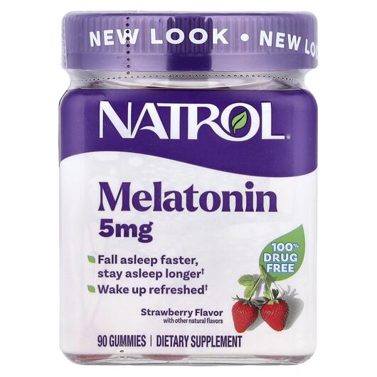 Основне фото товара Natrol, Melatonin Sleep Strawberry 5 mg, Мелатонін, 90 таблеток