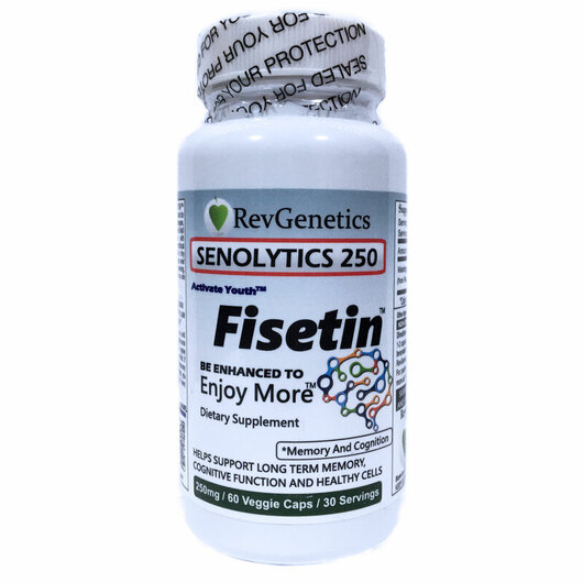 Основне фото товара Revgenetics, Senolytics 250 Fisetin, Фізетин, 60 капсул