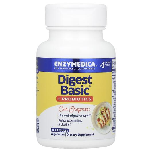 Основне фото товара Digest Basic + Probiotics, Ферменти + Пробіотики, 30 капсул