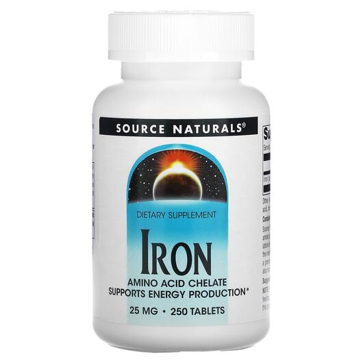 Основне фото товара Source Naturals, Iron 25 mg 250, Залізо 25 мг, 250 таблеток