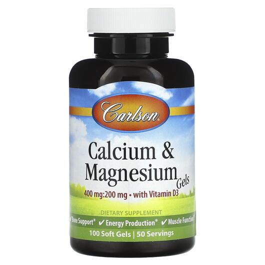 Основне фото товара Carlson, Liquid Cal-Mag 2:1 Ratio, Кальцій Магній, 100 капсул