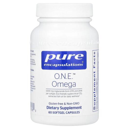 Основне фото товара Pure Encapsulations, O.N.E. Omega, Омега-3 1000 мг, 60 капсул