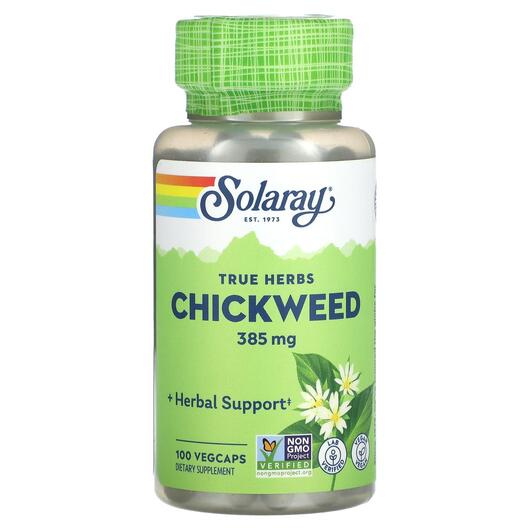 Основне фото товара True Herbs Chickweed 385 mg, Зірочник середній, 100 капсул