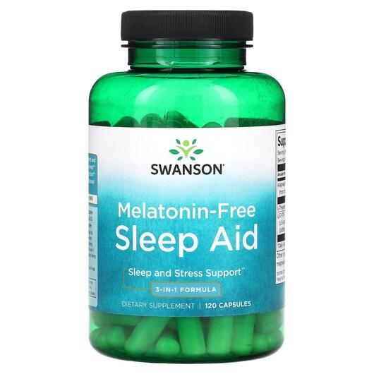 Основне фото товара Melatonin-Free Sleep Aid 3-In-1 Formula, Мелатонін, 120 капсул