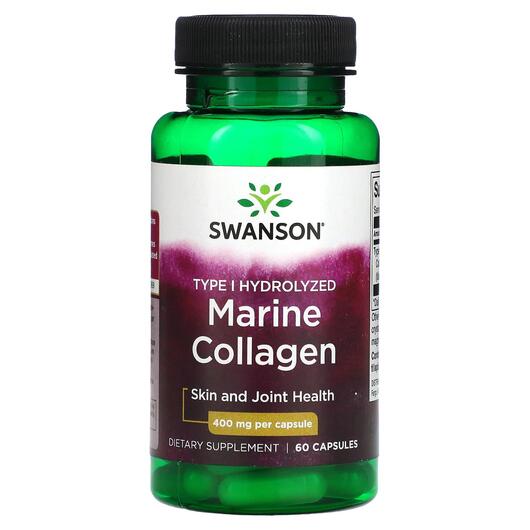 Основне фото товара Swanson, Marine Collagen 400 mg, Морський колаген, 60 капсул