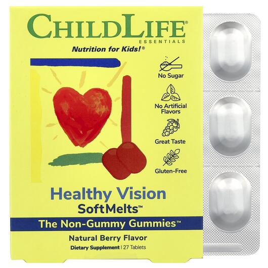 Основне фото товара ChildLife, Healthy Vision, Чорниця Лютеїн Зеаксантин, 27 цукерок