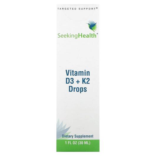 Основне фото товара Seeking Health, Vitamin D3 + K2 Drops, D3 & K2 в краплях, 30 