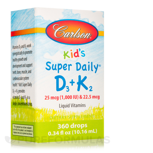 Основне фото товара Kid's Super Daily D3 + K2 25, Вітамін D3 Холекальциферол, 10