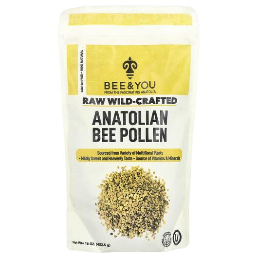 Основне фото товара Raw Wild-Crafted Anatolian Bee Pollen, Бджолиний пилок, 453.5 г