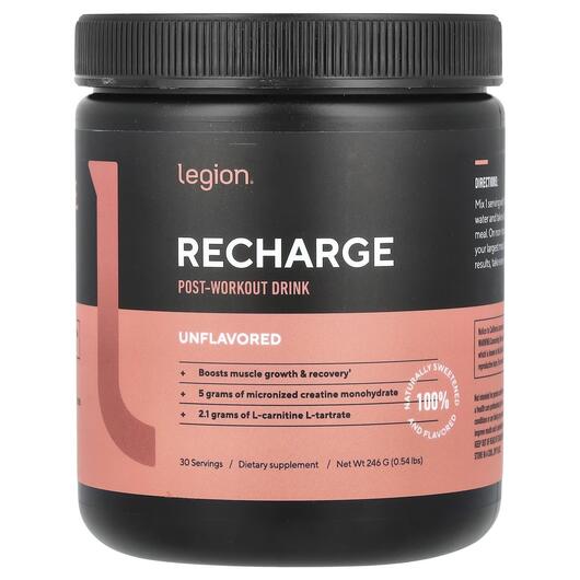 Основне фото товара Recharge Post-Workout Drink Unflavored, Пост Вокраут, 246 г