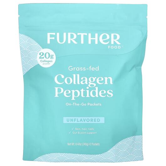 Основне фото товара Grass-Fed Collagen Peptides Unflavored, Колаген, 12 шт