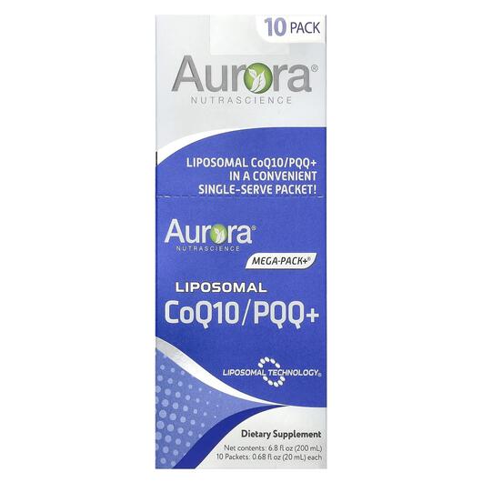 Основне фото товара Aurora Nutrascience, Liposomal CoQ10/PQQ+, Коензим CoQ10, 10 шт