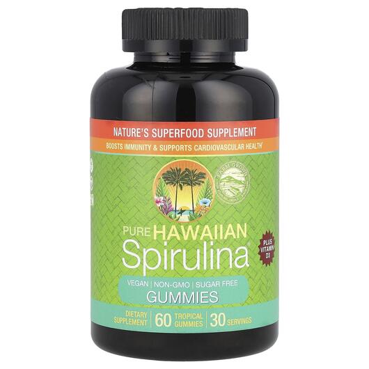 Основне фото товара Pure Hawaiian Spirulina Plus Vitamin, Спіруліна, 60 Tropical Gumm