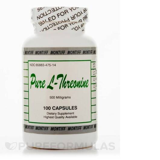 Основне фото товара Montiff, Pure L-Threonine 500 mg, L-Треонін, 100 капсул