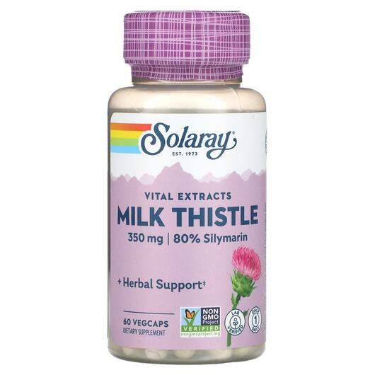 Основне фото товара Milk Thistle Seed Extract 350 mg, Розторопша 350 мг, 60 капсул