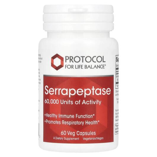Основне фото товара Serrapeptase 60000, Серрапептаза, 60 капсул