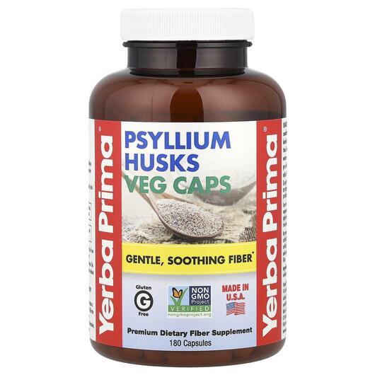 Основне фото товара Psyllium Husks Veg Caps, Лушпиння насіння подорожника, 180 капсул