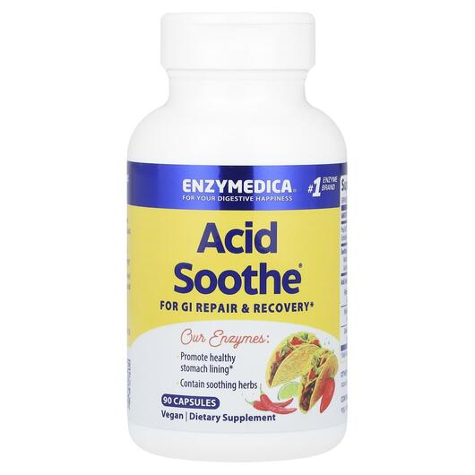 Основне фото товара Enzymedica, Acid Soothe, Полегшення Печії, 90 капсул