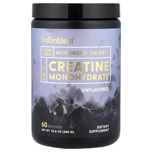 Основне фото товара BioEmblem, Creatine Monohydrate Unflavored, Креатин, 300 г