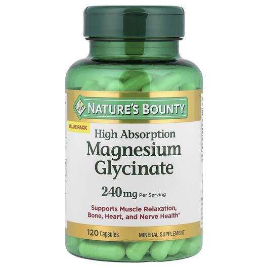 Основне фото товара Magnesium Glycinate High Absorption, Гліцинат магнію, 120 капсул