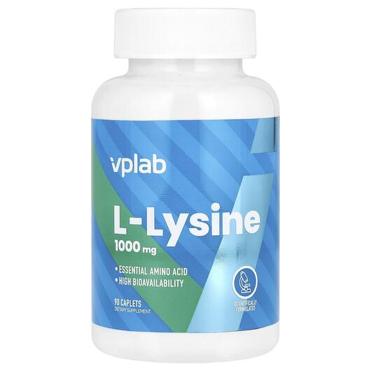 Основне фото товара Vplab, L-Lysine 1000 mg, L-Лізин, 90 таблеток