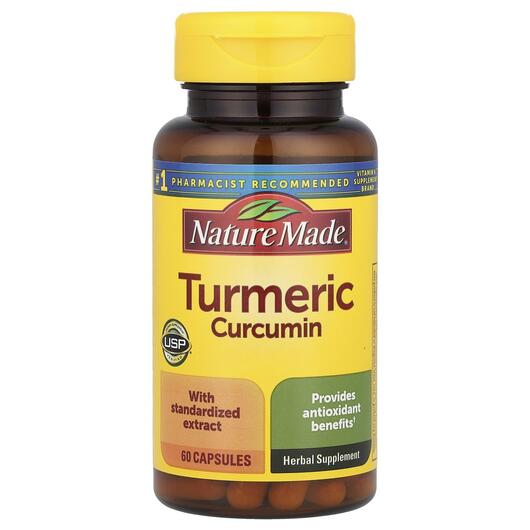 Основне фото товара Nature Made, Turmeric Curcumin 60, Куркумін, 60 капсул