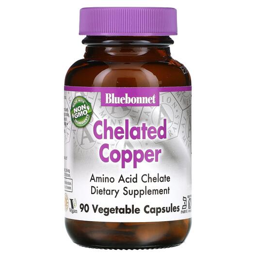 Основне фото товара Bluebonnet Nutrition, Chelated Copper, Мідь, 90 капсул