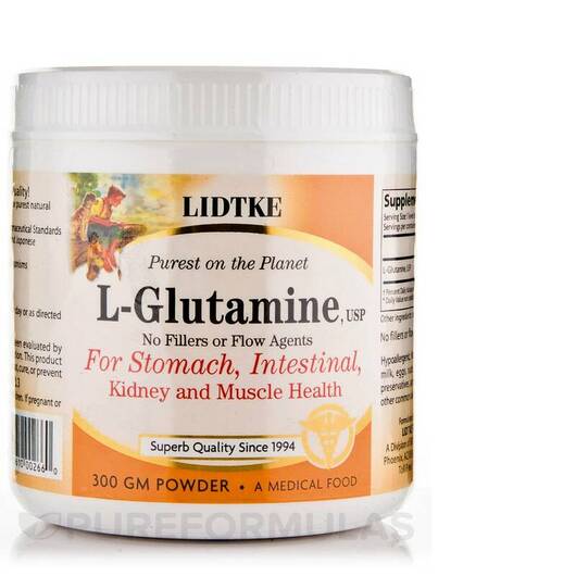 Основне фото товара Lidtke, L-Glutamine IBD Powder, L-Глутамін, 300 г