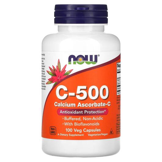 Основне фото товара NOW, C-500 Calcium Ascorbate-C, Аскорбат Кальцію, 100 кальций