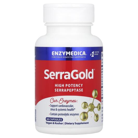 Основне фото товара Enzymedica, SerraGold, Серрапептаза, 60 капсул