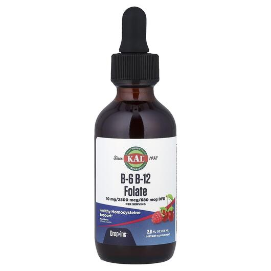 Основне фото товара KAL, B-6 B-12 Folic Acid, Фолієва кислота, 59 мл