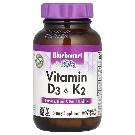 Основне фото товара Vitamin D3 & K2, Вітаміни D3 та K2, 60 капсул