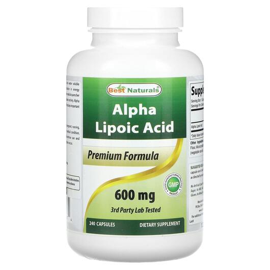 Основне фото товара Alpha Lipoic Acid 600 mg, Альфа-ліпоєва, 240 капсул