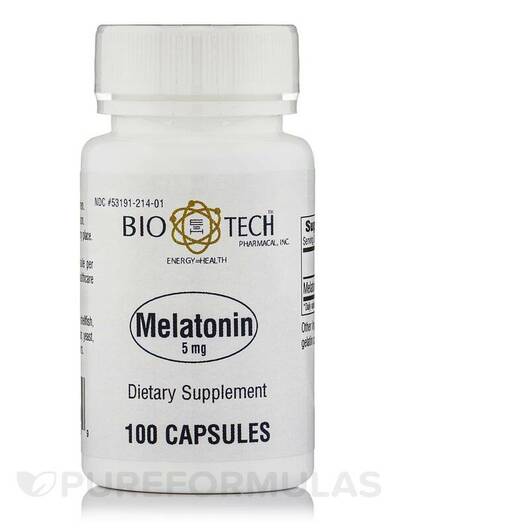 Основне фото товара Tech Pharmacal, Melatonin 5 mg, Мелатонін, 100 капсул