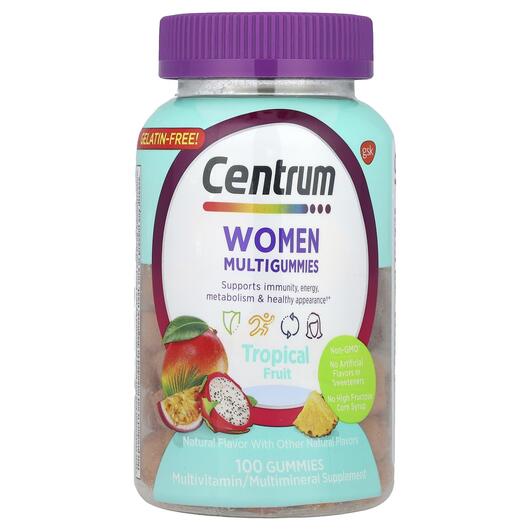Основне фото товара Women Multigummies Tropical Fruit, Вітаміни для жінок, 100 таблет