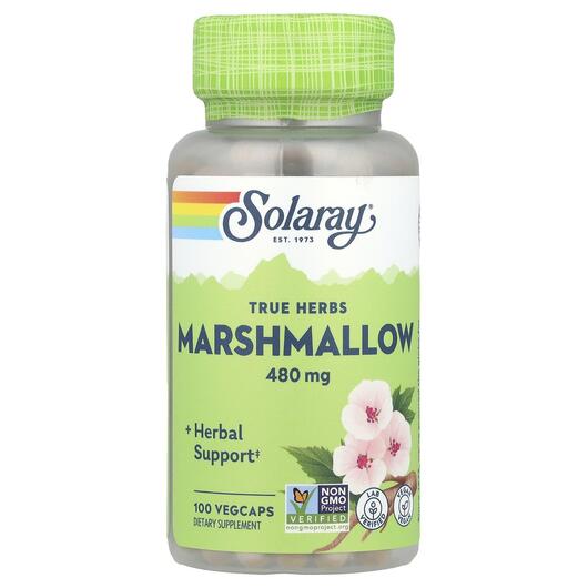 Основне фото товара Solaray, Marshmallow 480 mg, Алтея 480 мг, 100 капсул