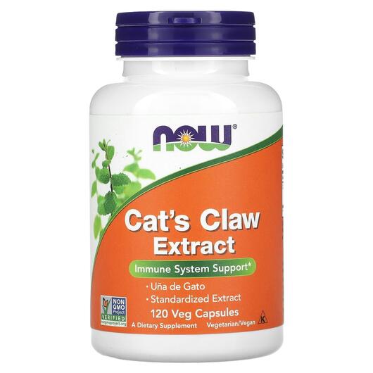 Основне фото товара NOW, Cat's Claw 334 mg Extract, Котячий кіготь 334 мг, 120 к