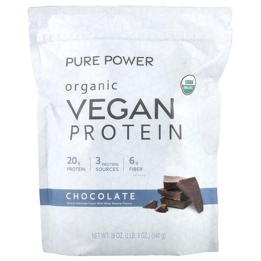 Основне фото товара Pure Power Organic Vegan Protein Chocolate, Протеїн Веганский, 54