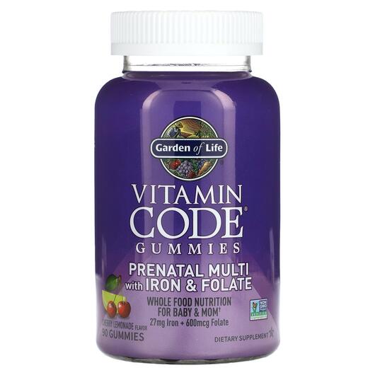Основне фото товара Vitamin Code Gummies Prenatal Multi with Iron, Вітамін C, 90 табл