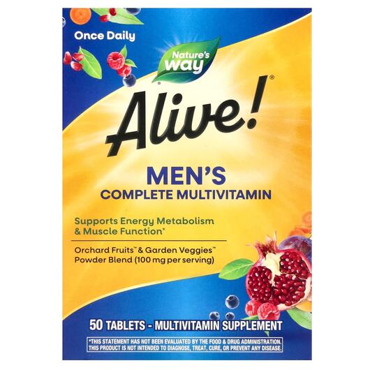 Основне фото товара Alive! Men's Energy, Мультивітаміни для чоловіків, 50 таблет