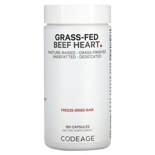 Основне фото товара Beef Heart Grass-Fed Pasture Raised, Яловичий Желатин, 180 капсул