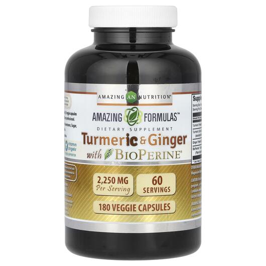 Основне фото товара Turmeric & Ginger with BioPerine, Екстракт кореня куркуми, 18