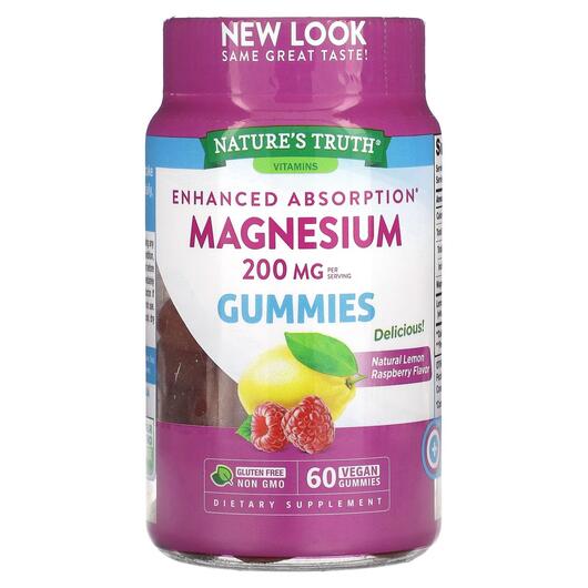 Основне фото товара Enhanced Absorption Magnesium Natural Lemon Raspberry, Магній, 60