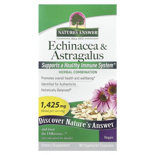Основне фото товара Echinacea & Astragalus 1425 mg, Астрагал, 90 капсул