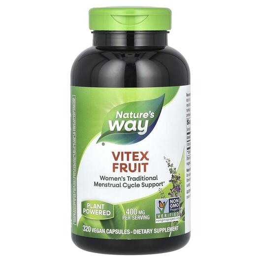 Основне фото товара Nature's Way, Vitex Fruit, Вітекс 400 мг, 320 капсул